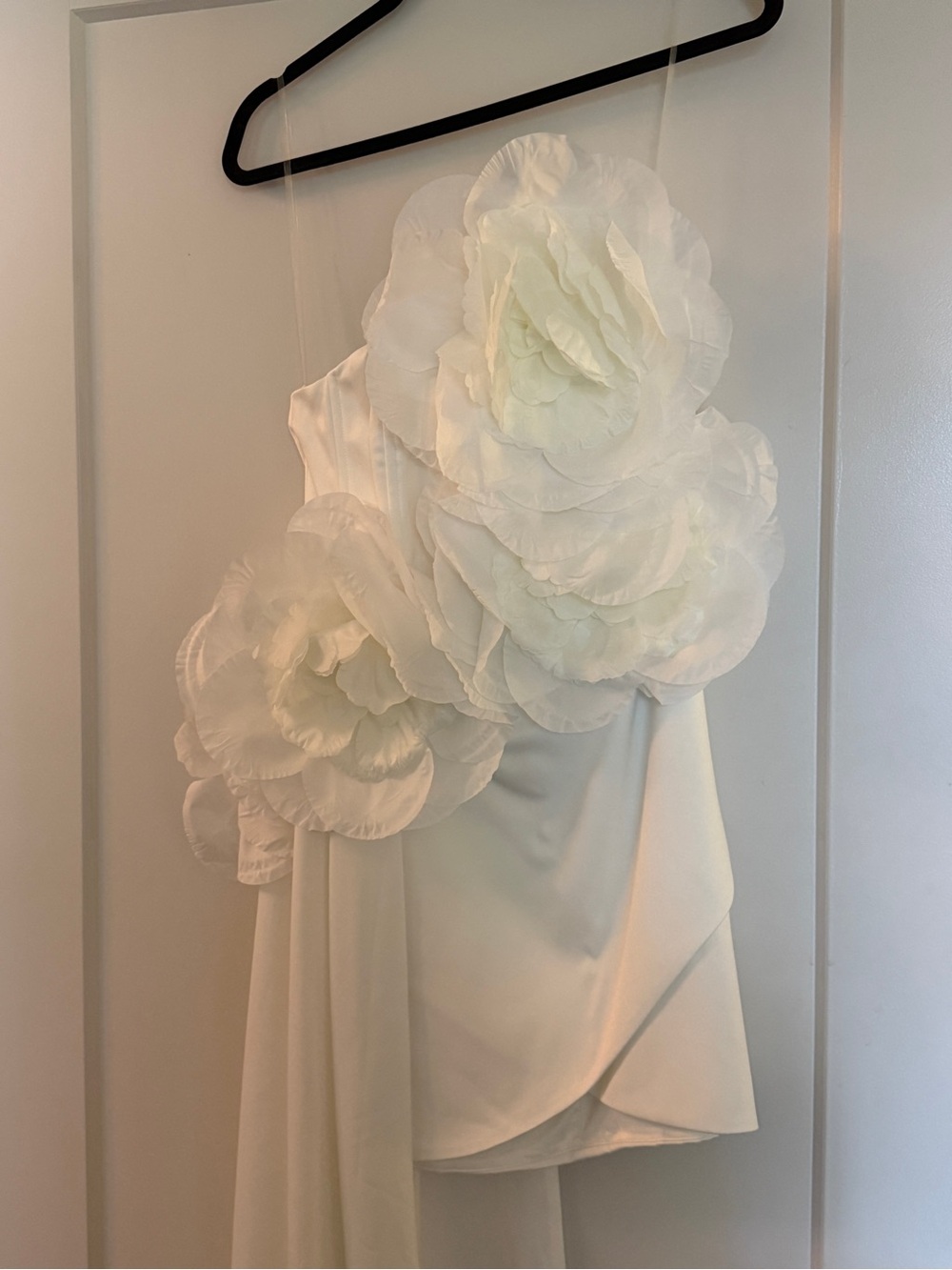 Fashion Nova White Floral One-Shoulder Wedding Dress